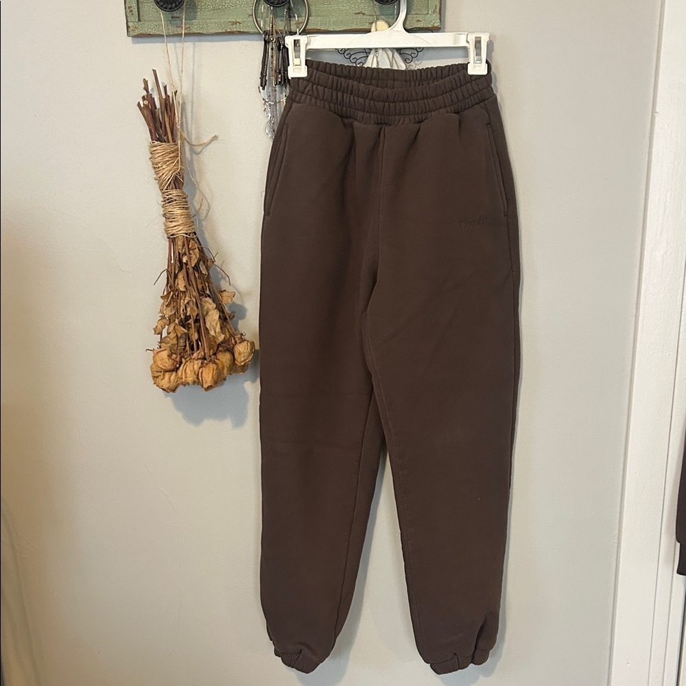 Comfrt Brown Elastic Waist Jogger Pants